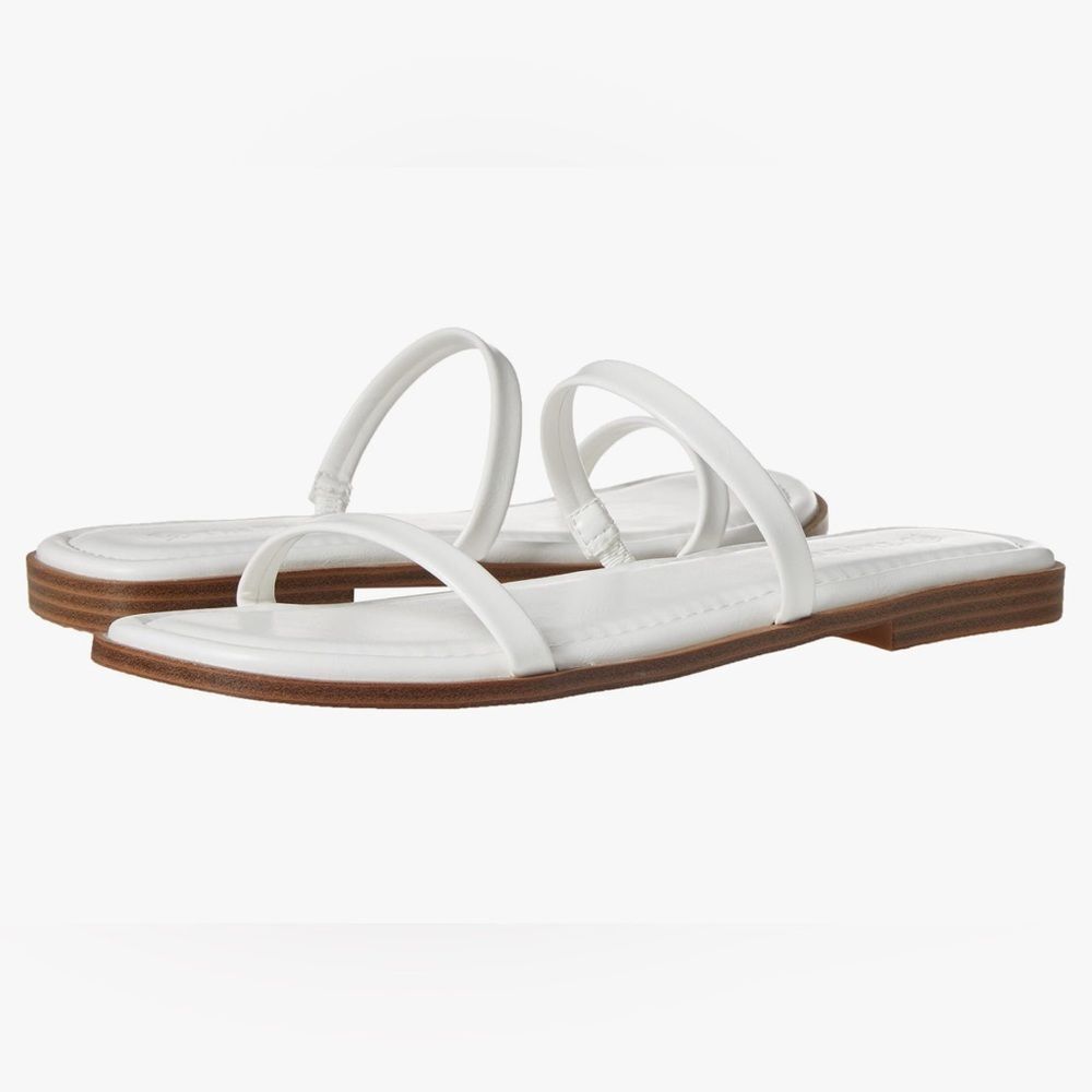 The Drop Women's Paris Square Toe Two Strap Flat Sandal US 10 EUC